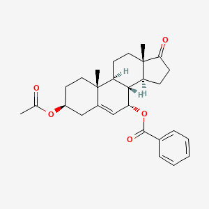 molecular formula C28H34O5 B12729843 Acetyl benzoyloxy prasterone CAS No. 307976-92-7