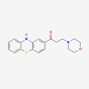 molecular formula C19H20N2O2S B12730153 1-Propanone, 3-(4-morpholinyl)-1-(10H-phenothiazin-2-yl)- CAS No. 89516-43-8