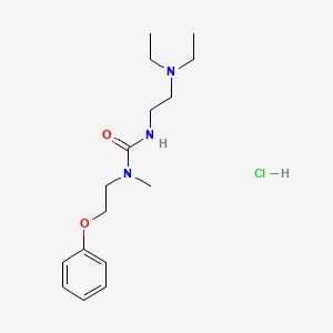 molecular formula C16H28ClN3O2 B12730230 Urea, 3-(2-(diethylamino)ethyl)-1-methyl-1-(2-phenoxyethyl)-, hydrochloride CAS No. 102433-20-5