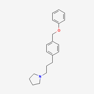 molecular formula C20H25NO B12730249 Pyrrolidine, 1-(3-(p-(phenoxymethyl)phenyl)propyl)- CAS No. 102239-24-7