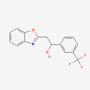 molecular formula C16H12F3NO2 B1273051 2-Benzoxazol-2-yl-1-(3-trifluoromethylphenyl)ethanol CAS No. 502625-49-2