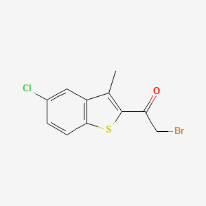 molecular formula C11H8BrClOS B1273079 2-Bromo-1-(5-chloro-3-methylbenzo[b]thiophen-2-yl)ethan-1-one CAS No. 175203-97-1