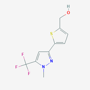 molecular formula C10H9F3N2OS B1273084 [5-[1-Methyl-5-(trifluoromethyl)-1H-pyrazol-3-YL]-2-thienyl]methanol CAS No. 465514-19-6