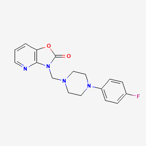 molecular formula C17H17FN4O2 B12731190 Oxazolo(4,5-b)pyridin-2(3H)-one, 3-((4-(4-fluorophenyl)-1-piperazinyl)methyl)- CAS No. 146529-57-9