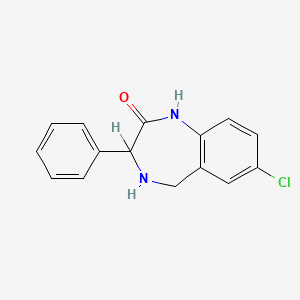 molecular formula C15H13ClN2O B12731198 7-Chloro-3-phenyl-1,3,4,5-tetrahydro-1,4-benzodiazepin-2-one CAS No. 258850-12-3