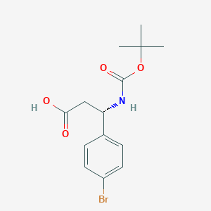 molecular formula C14H18BrNO4 B1273122 (S)-3-(4-Bromophenyl)-3-((tert-butoxycarbonyl)amino)propanoic acid CAS No. 261165-06-4