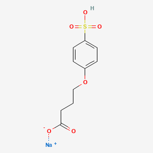 molecular formula C10H11NaO6S B12731241 Butanoic acid, 4-(4-sulfophenoxy)-, monosodium salt CAS No. 63133-93-7