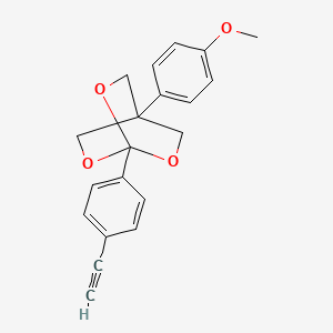 molecular formula C20H18O4 B12731353 2,6,7-Trioxabicyclo(2.2.2)octane, 1-(4-ethynylphenyl)-4-(4-methoxyphenyl)- CAS No. 134133-90-7