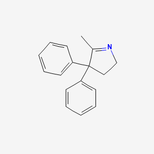 molecular formula C17H17N B12731636 1-Pyrroline, 3,3-diphenyl-2-methyl- CAS No. 102280-81-9