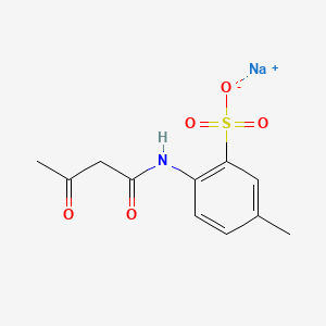 molecular formula C11H12NNaO5S B12731651 Benzenesulfonic acid, 2-((1,3-dioxobutyl)amino)-5-methyl-, monosodium salt CAS No. 125304-17-8