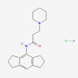 molecular formula C20H29ClN2O B12731665 1-Piperidinepropanamide, N-(1,2,3,5,6,7-hexahydro-s-indacen-4-yl)-, monohydrochloride CAS No. 85564-97-2