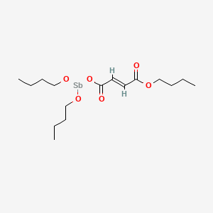 molecular formula C16H29O6Sb B12731672 2-Butenoic acid, 4-((dibutoxystibino)oxy)-4-oxo-, butyl ester, (2Z)- CAS No. 71850-71-0