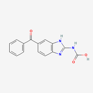 molecular formula C15H11N3O3 B12731687 N-(6-Benzoyl-1H-benzimidazol-2-yl)carbamic acid CAS No. 93673-84-8