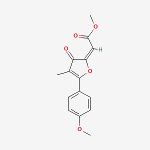molecular formula C15H14O5 B12731693 Methyl (5-(4-methoxyphenyl)-4-methyl-3-oxo-2(3H)-furanylidene)acetate CAS No. 97180-84-2