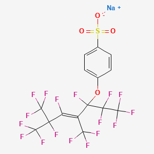 molecular formula C15H4F17NaO4S B12731803 Sodium 4-((1,3,4,5,5,5-hexafluoro-1-(pentafluoroethyl)-2,4-bis(trifluoromethyl)-2-pentenyl)oxy)benzenesulphonate CAS No. 85284-15-7