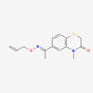 molecular formula C14H16N2O2S B12731876 4-Methyl-6-(1-((2-propenyloxy)imino)ethyl)-2H-1,4-benzothiazin-3(4H)-one CAS No. 91119-74-3