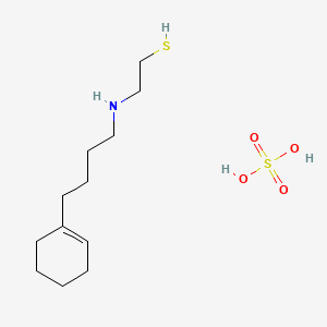 molecular formula C12H25NO4S2 B12731923 Ethanethiol, 2-((4-(1-cyclohexenyl)butyl)amino)-, hydrogen sulfate CAS No. 102489-81-6