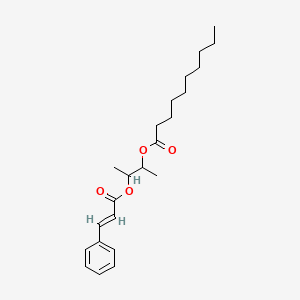 molecular formula C23H34O4 B12731964 1-Methyl-2-((1-oxo-3-phenyl-2-propenyl)oxy)propyl decanoate CAS No. 84006-32-6