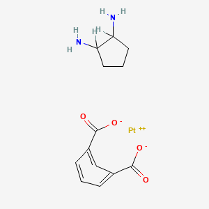 molecular formula C13H16N2O4Pt B12731981 Platinum, (1,3-benzenedicarboxylato(2-)-O1,O2)(1,2-cyclopentanediamine-N,N')- CAS No. 108224-31-3