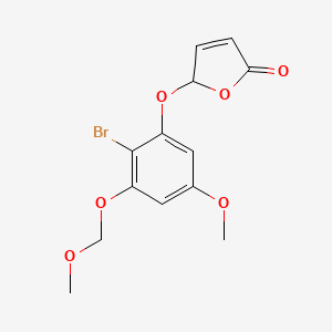 molecular formula C13H13BrO6 B12731992 5-(2-Bromo-5-methoxy-3-(methoxymethoxy)phenoxy)-2(5H)-furanone CAS No. 121980-57-2