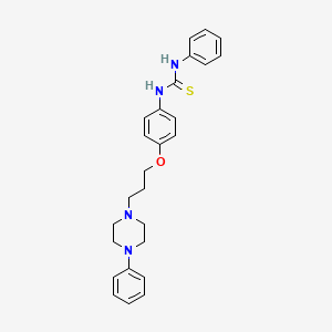 molecular formula C26H30N4OS B12731993 Thiourea, N-phenyl-N'-(4-(3-(4-phenyl-1-piperazinyl)propoxy)phenyl)- CAS No. 85868-73-1