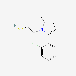 molecular formula C13H14ClNS B12732041 1H-Pyrrole-1-ethanethiol, 2-(2-chlorophenyl)-5-methyl- CAS No. 153687-04-8
