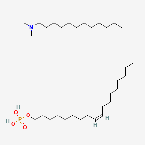 molecular formula C32H68NO4P B12732042 Oleyl hydrogen phosphate, dimethyldodecylamine salt CAS No. 68439-29-2