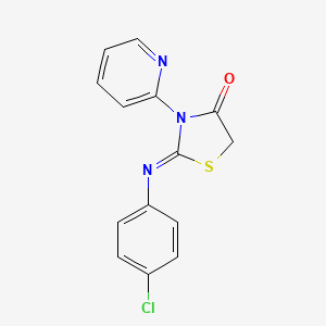 molecular formula C14H10ClN3OS B12732062 2-((4-Chlorophenyl)imino)-3-(2-pyridinyl)-4-thiazolidinone CAS No. 69437-84-9