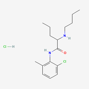 molecular formula C16H26Cl2N2O B12732076 2-(Butylamino)-6'-chloro-o-valerotoluidide hydrochloride CAS No. 102584-96-3