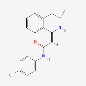 molecular formula C19H19ClN2O B12732080 N-(4-Chlorophenyl)-2-(3,4-dihydro-3,3-dimethyl-1(2H)-isoquinolinylidene)acetamide CAS No. 170658-11-4
