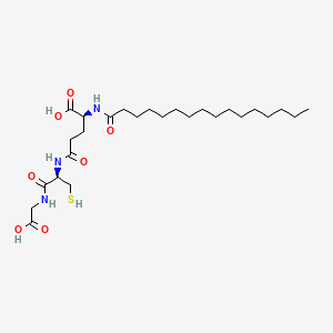 molecular formula C26H47N3O7S B12732083 Glutathione palmitamide CAS No. 110995-58-9