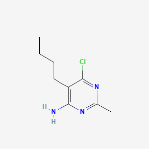 molecular formula C9H14ClN3 B12732093 Pyrimidine, 4-amino-5-butyl-6-chloro-2-methyl- CAS No. 102207-68-1