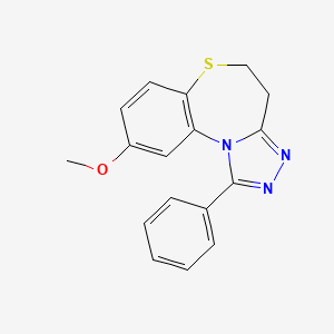 molecular formula C17H15N3OS B12732095 1,2,4-Triazolo(3,4-d)-1,5-benzothiazepine, 4,5-dihydro-9-methoxy-1-phenyl- CAS No. 110766-38-6
