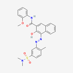 molecular formula C27H26N4O5S B12732113 4-((5-((Dimethylamino)sulphonyl)-2-methylphenyl)azo)-3-hydroxy-N-(2-methoxyphenyl)naphthalene-2-carboxamide CAS No. 79135-85-6
