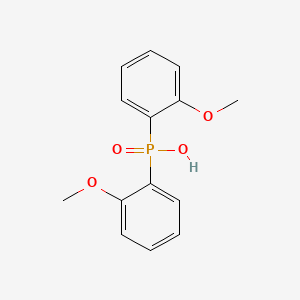 molecular formula C14H15O4P B12732142 Phosphinic acid, bis(o-methoxyphenyl)- CAS No. 114617-74-2