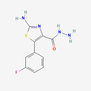 molecular formula C10H9FN4OS B1273215 2-Amino-5-(3-fluorophenyl)-1,3-thiazole-4-carbohydrazide CAS No. 886361-60-0