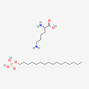 molecular formula C22H49N2O6P B12732157 L-lysine hexadecylhydrogenphosphate CAS No. 145045-36-9