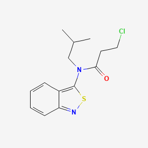 molecular formula C14H17ClN2OS B12732177 N-(2,1-Benzisothiazol-3-yl)-3-chloro-N-(2-methylpropyl)propanamide CAS No. 68268-44-0
