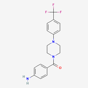 molecular formula C18H18F3N3O B1273218 (4-Aminophenyl){4-[4-(trifluoromethyl)phenyl]-piperazino}methanone CAS No. 885949-76-8