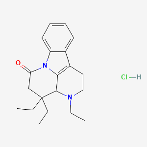 molecular formula C20H27ClN2O B12732227 6H-Indolo(3,2,1-de)(1,5)naphthyridin-6-one, 1,2,3,3a,4,5-hexahydro-3,4,4-triethyl-, monohydrochloride CAS No. 94831-78-4
