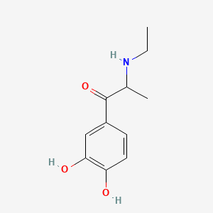 molecular formula C11H15NO3 B12732247 1-(3,4-Dihydroxyphenyl)-2-(ethylamino)propan-1-one CAS No. 93777-00-5