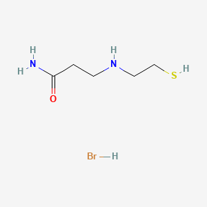 molecular formula C5H13BrN2OS B12732255 Propanamide, 3-((2-mercaptoethyl)amino)-, monohydrobromide CAS No. 124882-58-2