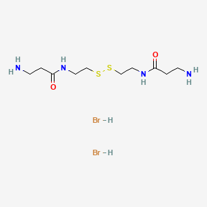 molecular formula C10H24Br2N4O2S2 B12732263 N,N'-(Dithiodiethylene)bis(3-aminopropionamide) dihydrobromide CAS No. 104071-87-6