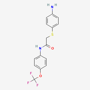 molecular formula C15H13F3N2O2S B1273228 2-[(4-氨基苯基)硫基]-N-[4-(三氟甲氧基)苯基]乙酰胺 CAS No. 763126-91-6