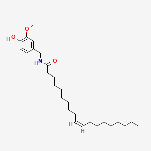 molecular formula C27H45NO3 B12732280 10-Nonadecenamide, N-((4-hydroxy-3-methoxyphenyl)methyl)-, (Z)- CAS No. 95548-11-1