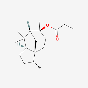 molecular formula C18H30O2 B12732336 (3R-(3alpha,3abeta,6alpha,7beta,8aalpha))-Octahydro-3,6,8,8-tetramethyl-1H-3a,7-methanoazulen-5-yl propionate CAS No. 94200-11-0