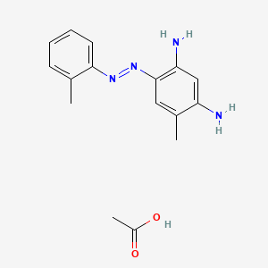 molecular formula C14H16N4.C2H4O2<br>C16H20N4O2 B12732365 5-(o-Tolylazo)toluene-2,4-diamine monoacetate CAS No. 84434-44-6
