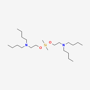 molecular formula C22H50N2O2Si B12732372 N,N,8-Tributyl-4,4-dimethyl-3,5-dioxa-8-aza-4-siladodecan-1-amine CAS No. 17048-31-6