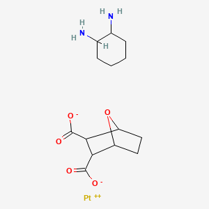 molecular formula C14H22N2O5Pt B12732373 Platinum, (1,2-cyclohexanediammine-kappaN,kappaN')(7-oxabicyclo(2.2.1)heptane-2,3-dicarboxylato(2-)-kappaO2,kappaO3)-, (SP-4-2-1(exo,exo),2(trans))- CAS No. 187819-79-0