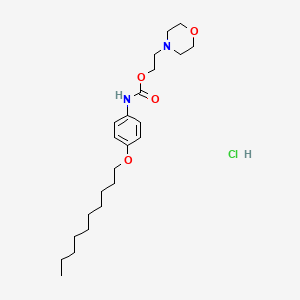 molecular formula C23H39ClN2O4 B12732376 2-Morpholinoethyl (4-(decyloxy)phenyl)carbamate monohydrochloride CAS No. 112923-11-2